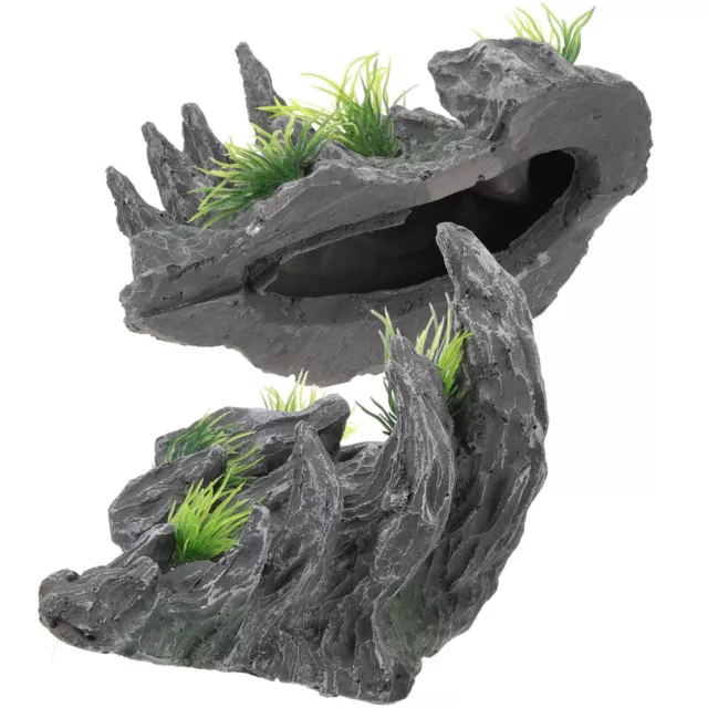 Aquarium Mountain View Stone Resin Tree Rock Cave Decoration (2pcs)-SG