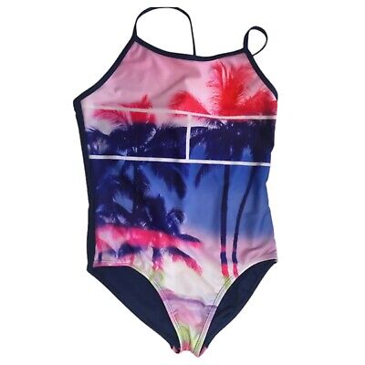 tommy hilfiger Girls Reini Swimsuit Size XL (16) Tropical Palm Tree Graphic
