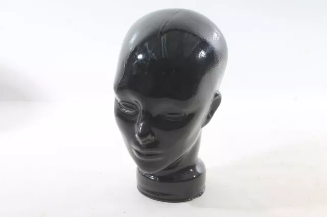Glaskopf Schwarz Huthalter Kopfhörer Halter Vintage Glas Kopf 2