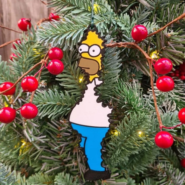 Large Homer Simpson Christmas Bauble – 3D Printed Hanging Decoration, The Simpsons Bush Meme