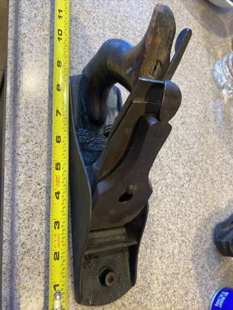 Early Vintage Stanley Bailey No  4 Hand Plane SW Blade Aug 25 1902 USA