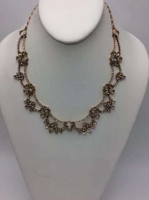 $148 Kate Spade Rose Gold Tone Plated Crystal Scalloped Collar Necklace Ksd107A