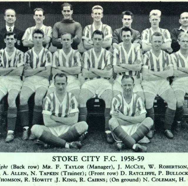 Stoke City FC 1958 - 59 bedruckte Teamfotografie Sportkarte Vintage Fußball #18