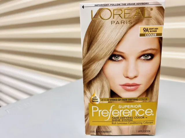 2. L'Oreal Paris Superior Preference Fade-Defying + Shine Permanent Hair Color, 9A Light Ash Blonde - wide 3