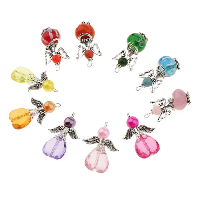 10 Stück Gemischt Silber Engel Schmetterling Flügel Charms Anhänger