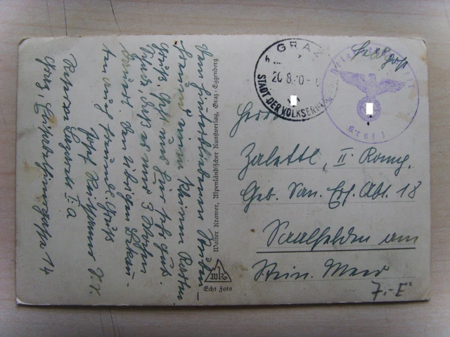 Steiermark Original  Feldpost AK  Graz  Blick vom Schloßberg  um  1940 2