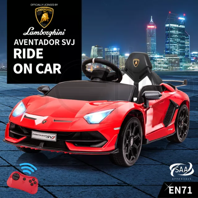 Kids Ride On Car Lamborghini SVJ Licensed Electric Dual Motor Toy Remote Control