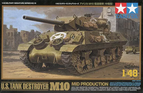 Tamiya 32519 1/48 Scale Military Model Kit US M10 Tank Destroyer Mid Production