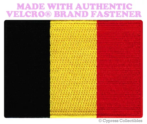 BELGIUM FLAG PATCH BELGIAN EMBROIDERED SOUVENIR new w/ VELCRO® Brand Fastener