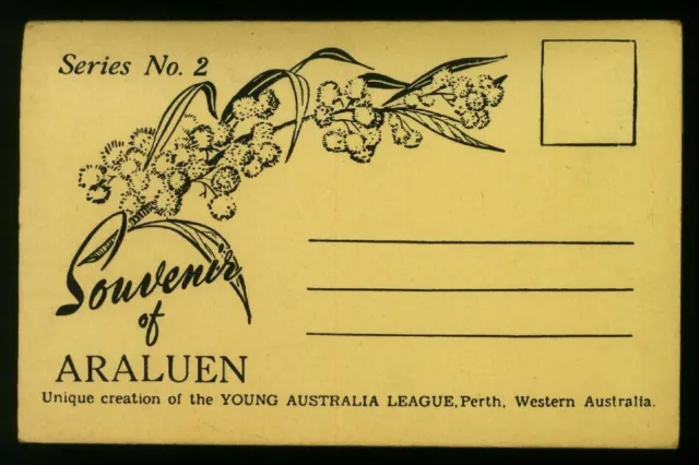 Vintage Souvenir Postcard with Fold-Out Views ~ARALUEN, Western Australia