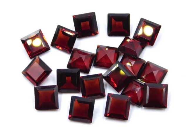 Natural Garnet Square Cut Lot Loose Gemstone 6 MM For Jewelry Making Size P-1509