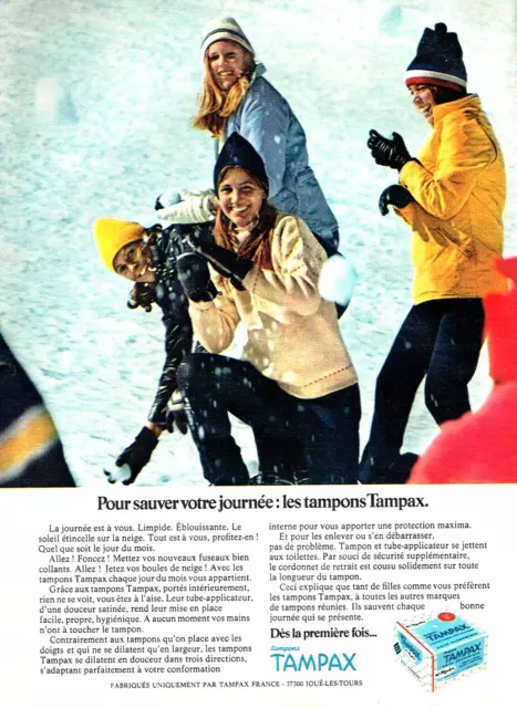 Publicité Advertising 03 24  1973  Tampax   tampons hygiène féminine