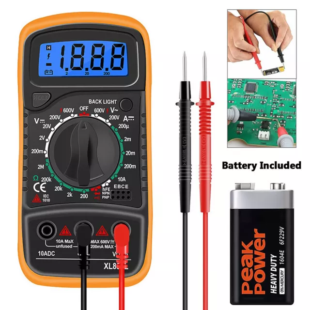 Digital Multimeter Messgerät LCD Strommesser Strom AC DC Voltmeter Amperemeter