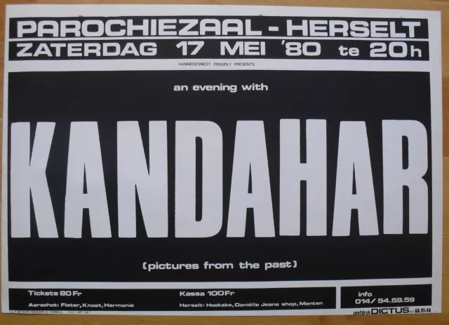 KANDAHAR original silkscreen concert poster '80 prog