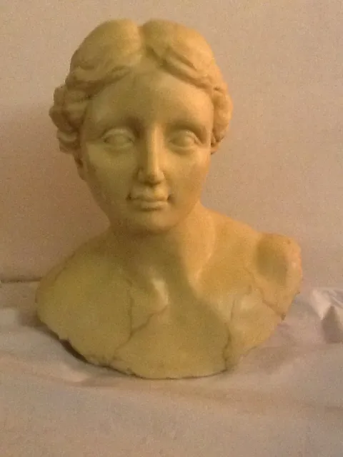 Decoline Sculpture Of Woman Bust Roman Style 9 1/2" High