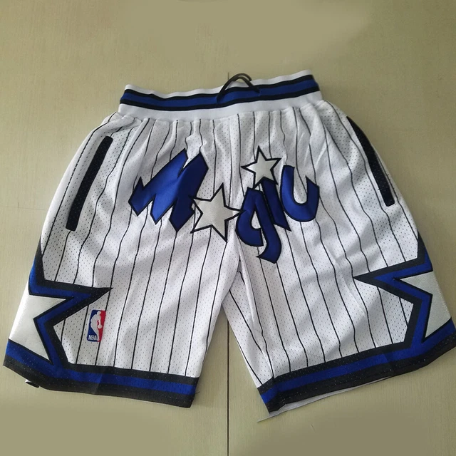 Rétro Orlando Magic Basketball Shorts pantalon cousu blanc Noir bleu