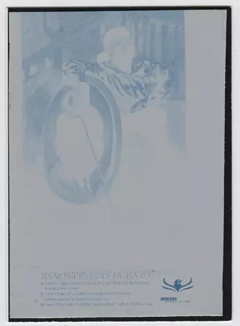 Zorro 100th Anniversary. Cyan Printing Plate Card #4 Front. RRParks 2019