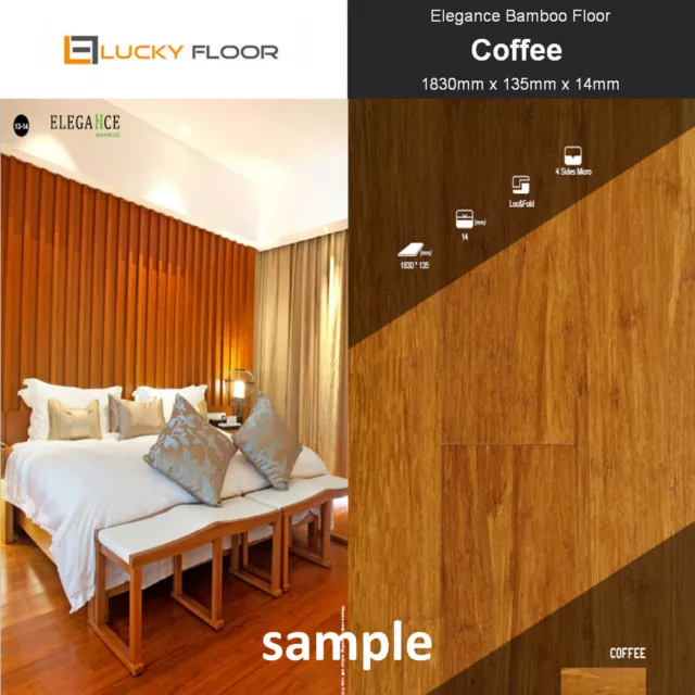 Strand Woven Bamboo Flooring Coffee Sample E0 Floorboard Floating Timber Floor