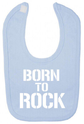 Born To Rock Bib Christening baby shower gifts for newborn baby boy girl