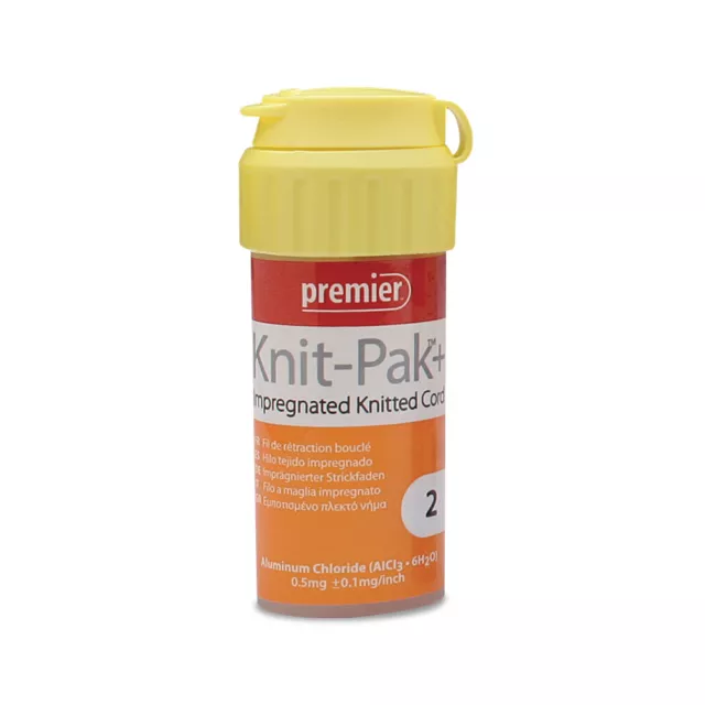 Premier Dental 9007565 Knit-Pak Plus Impregnated Retraction Cord #2 Orange 100"