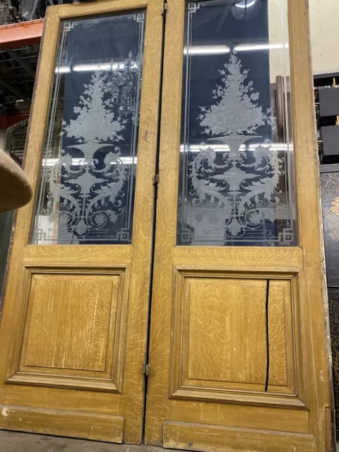 Etched Glass French Parlor Doors 97x63 Two Doors At 97x 31.5 Ea