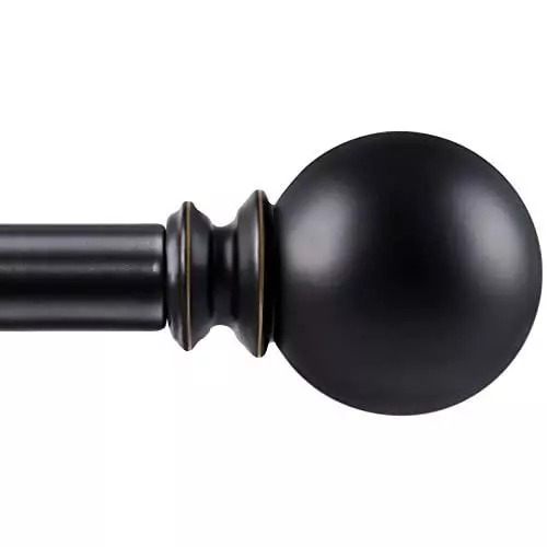 KAMANINA 1 Inch Curtain Rod Telescoping Single Drapery Rod 36 to 72 Inches (3-6