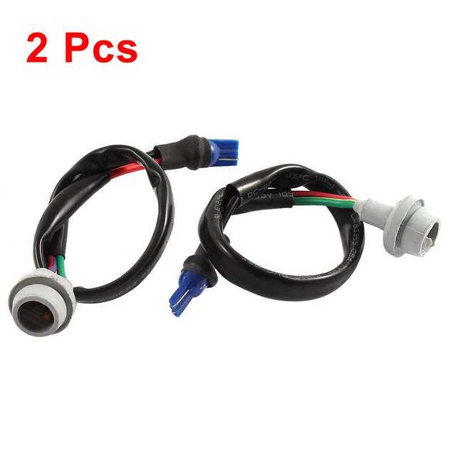 2pcs T10 W5W 168 Light Bulb Extension Wiring Harness Socket Connector for Auto