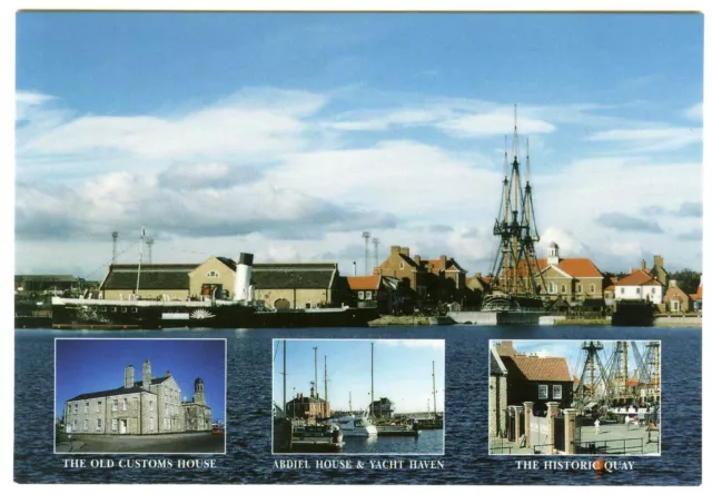 1990s Postcard Paddle Steamer & HMS Trincomalee at Hartlepool Quay Unposted