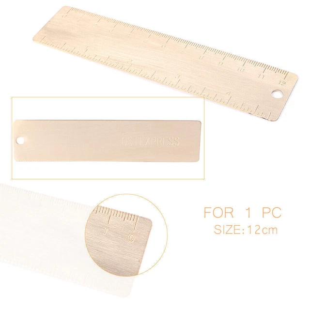 Portable Brass Caliper Scale Ruler Small Mini 12cm Ruler Measuring Tool