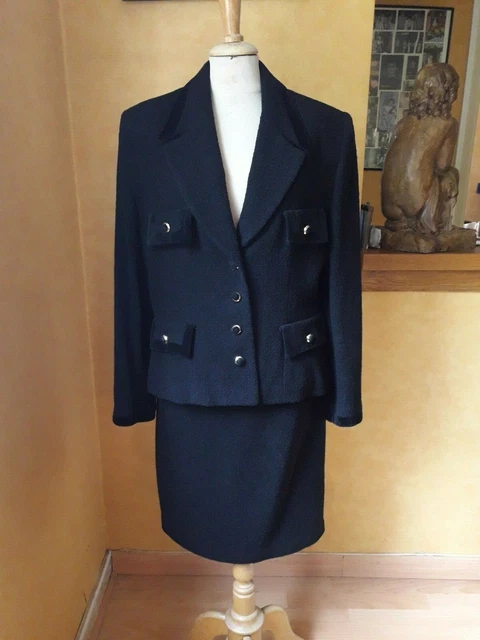 Costume Vintage 3 Pièces Années 60 - Veste + Jupe Droite - Vert - Taille Unique - Occasion