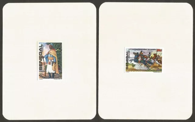 Senegal 1982 National Heroes imperforate proofs on 2 cards