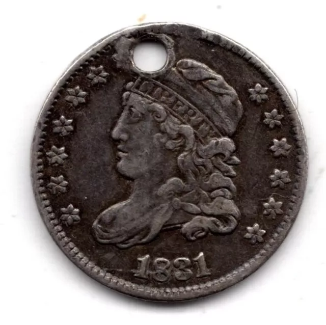 1831 US Capped Bust Half Dime - Holed