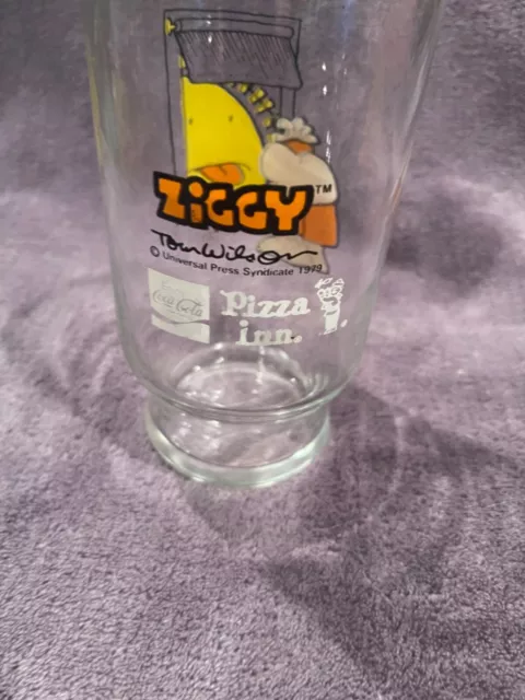 VINTAGE ZIGGY drinking glass 1977, Tom Wilson, Coca-Cola and Pizza Inn #7693