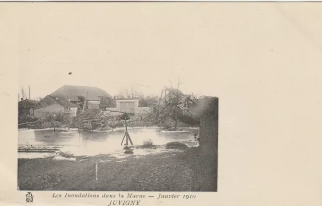 CPA 51 Les Flundations dans la Marne January 1910 JUVIGNY