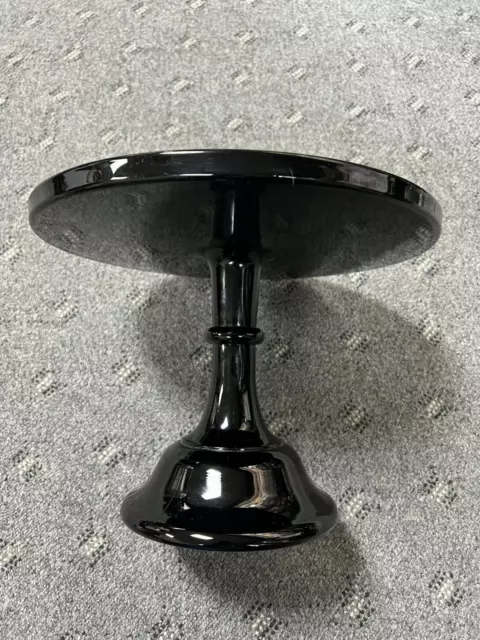 Mosser Glass 12 3/8" Pedestal Cake Stand Black