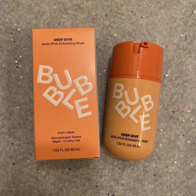 BUBBLE Skincare BUCEO PROFUNDO AHA + Máscara Exfoliante PHA (1,52 fl Oz/45 mL) Nueva en Caja