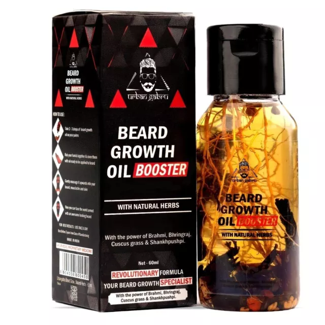 Huile de croissance UrbanGabru Beard Booster (60 ml) pour une barbe plus...