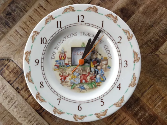 Vintage Royal Doulton Bunnykins Plate Teaching Clock (1984)