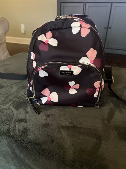 NWT Kate Spade NY Nylon Dawn Dusk Buds Medium Backpack Bag