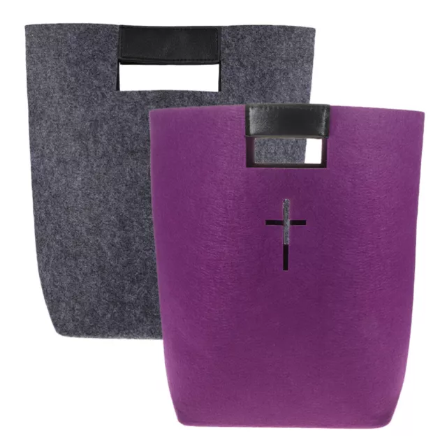 2 Pcs Felt Handbag Shopping Bible Carrier Christian Gifts Wine Tote