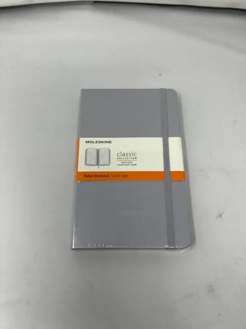 Moleskine Classic Notebook, Hard Cover, Large (5" x 8.25") Lined, Light Grey