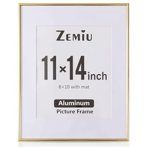 Set of 3 11x14 Aluminum Metal Picture Frame with Mat for 8x10 Photo Wall  Display