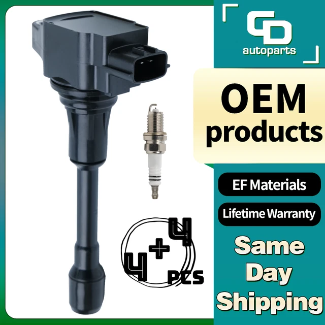 UF549 4 Ignition Coil +4 Spark Plug for Nissan Altima Sentra Rogue Cube Infiniti