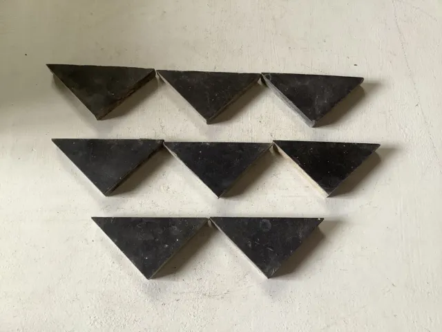 Maw & Co 3” black triangle encaustic floor tiles - SINGLE TILE