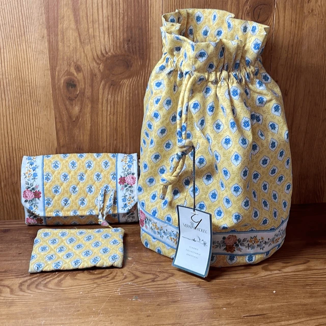 Vera Bradley Ditty Bag Elizabeth Pattern with Wallet Change Purse NEW