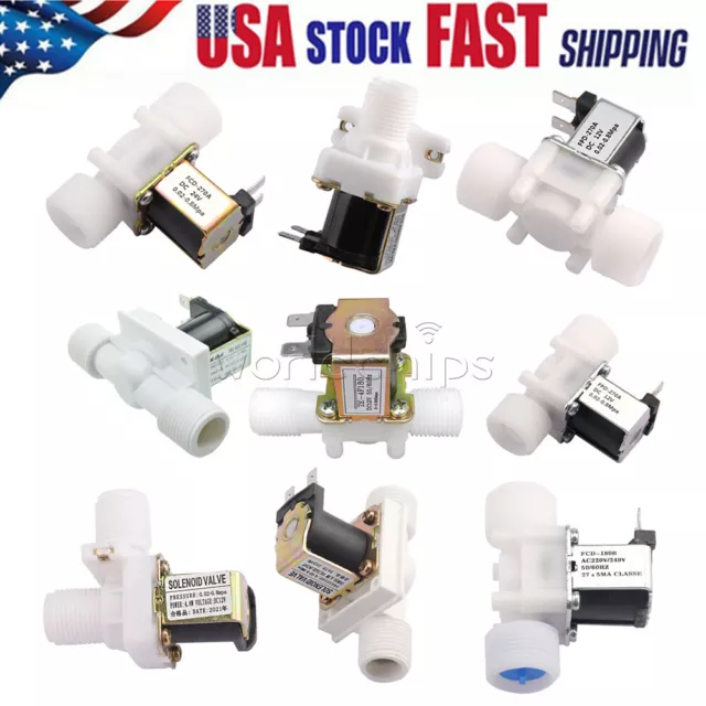 12V/24V 110/220V 1/2 3/4inch N/C Electric Solenoid Valve Magnetic Water Air USA