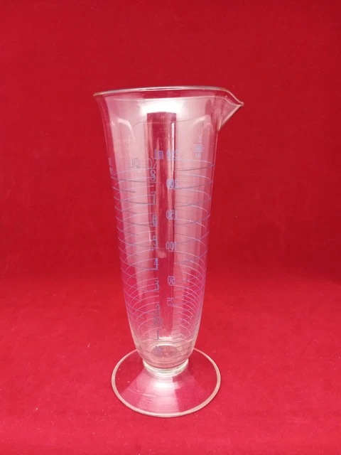 VINTAGE APOTHECARY CRYSTAL BEAKER 250ml - 8 oz. liquid K EXAX ETCHED