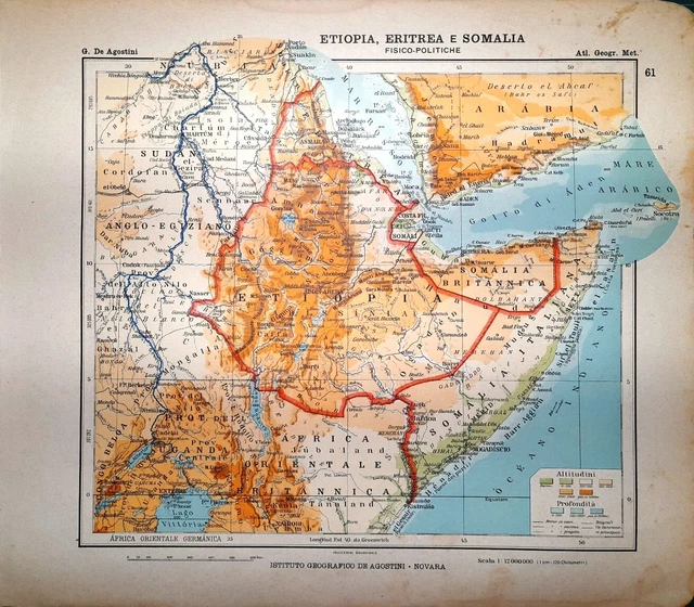 CARTA GEOGRAFICA ANTICA ETIOPIA ERITREA SOMALIA ITALIANE 1 Guerra carta-geografica-antica-etiopia-eritrea-somalia-italiane-1-guerra