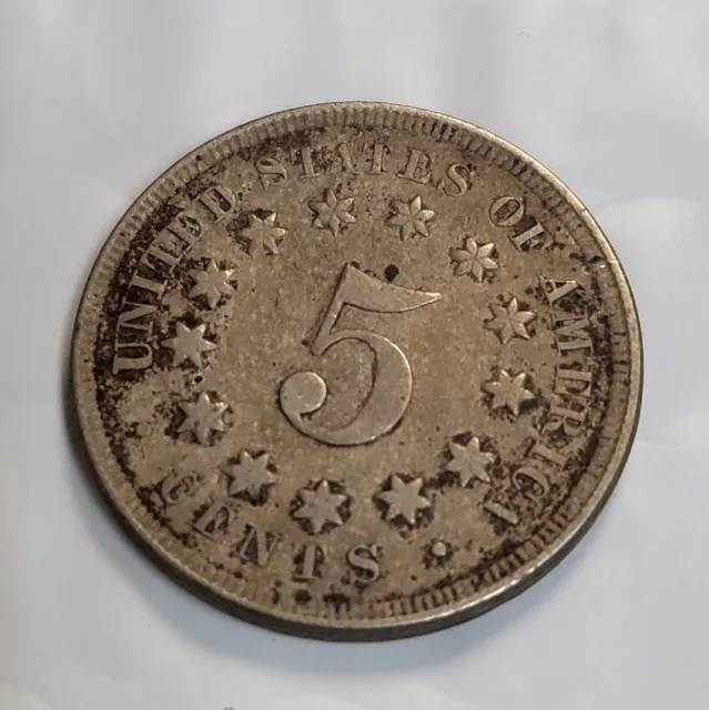 1867 Shield Nickel No Rays Fair B137