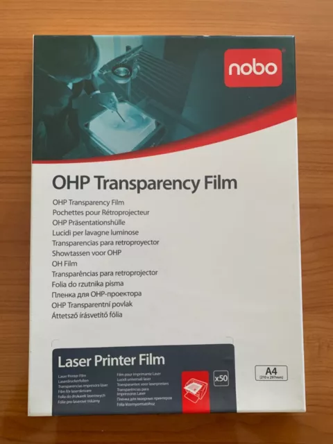 Laserdrucker-Folie, DIN A4, glasklar, PP, 120 my nobo 33633740 (5016812337406)